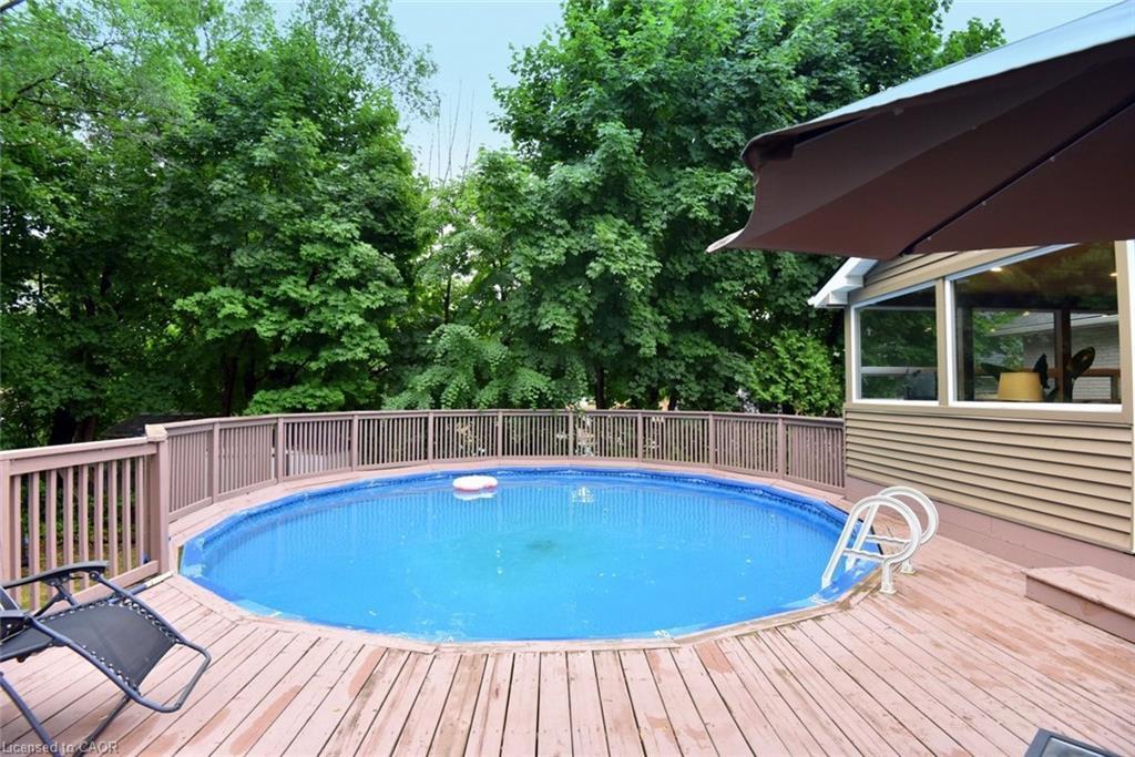 405 Erindale Drive, Burlington, ON - Outdoor With Above Ground Pool With Deck Patio Veranda With Backyard