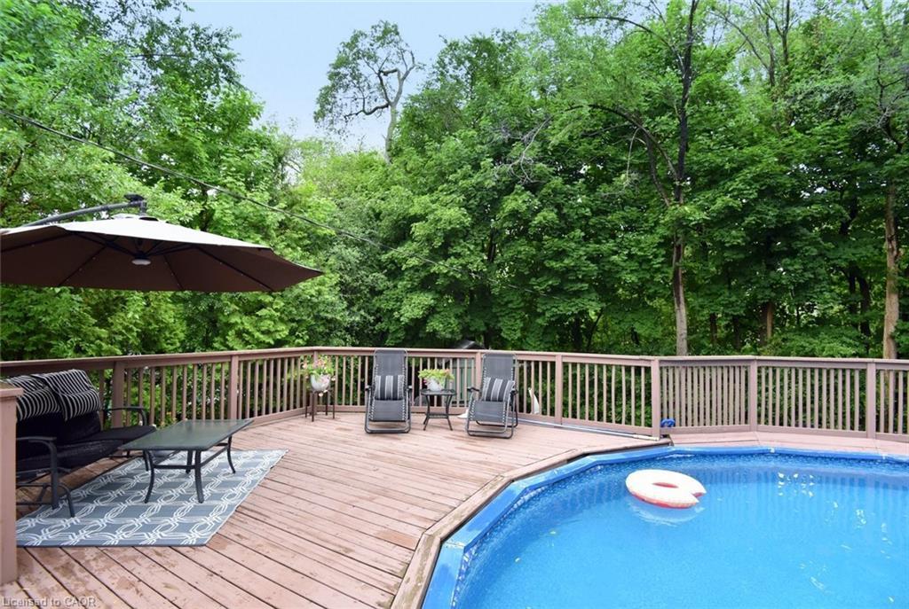 405 Erindale Drive, Burlington, ON - Outdoor With Above Ground Pool With Deck Patio Veranda With Backyard