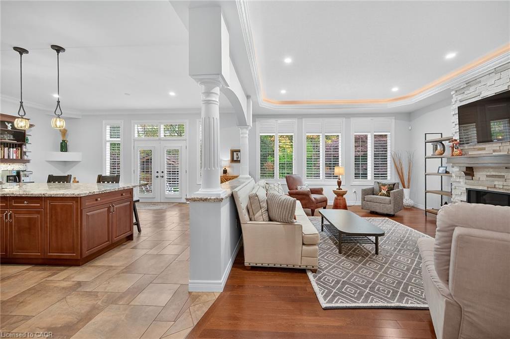248 Cloverleaf Drive, Ancaster, ON - Indoor Photo Showing Living Room With Fireplace