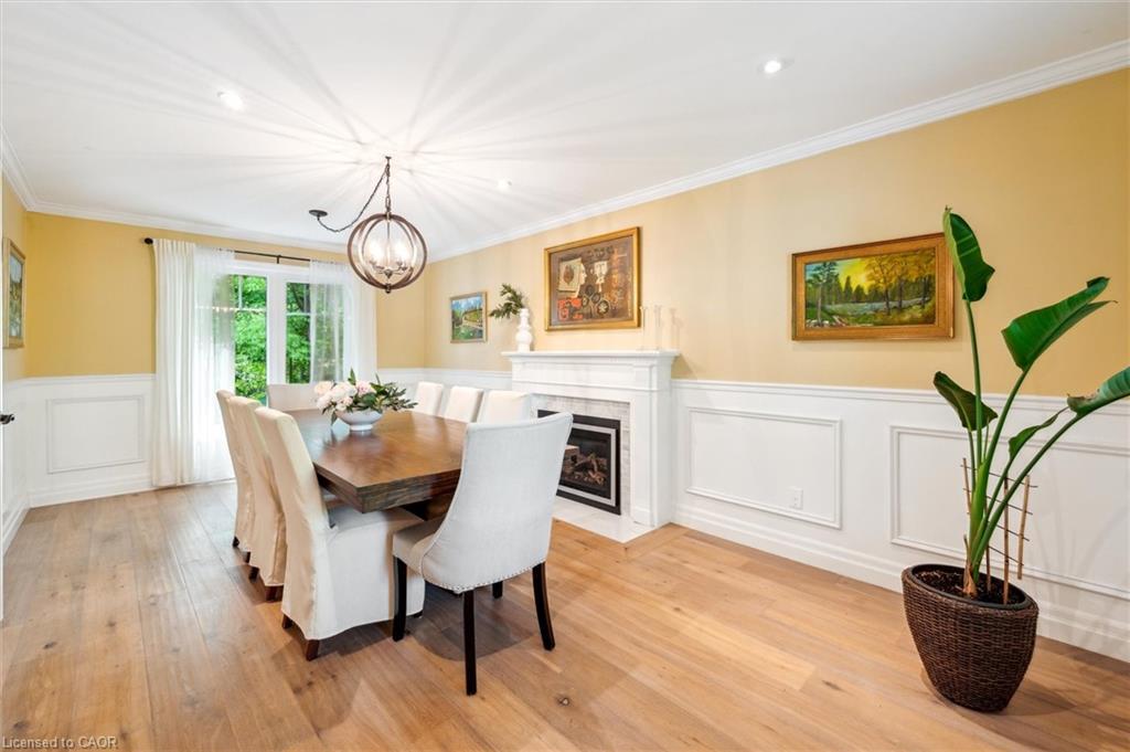 179 Shanley Terrace, Oakville, ON - Indoor Photo Showing Dining Room With Fireplace