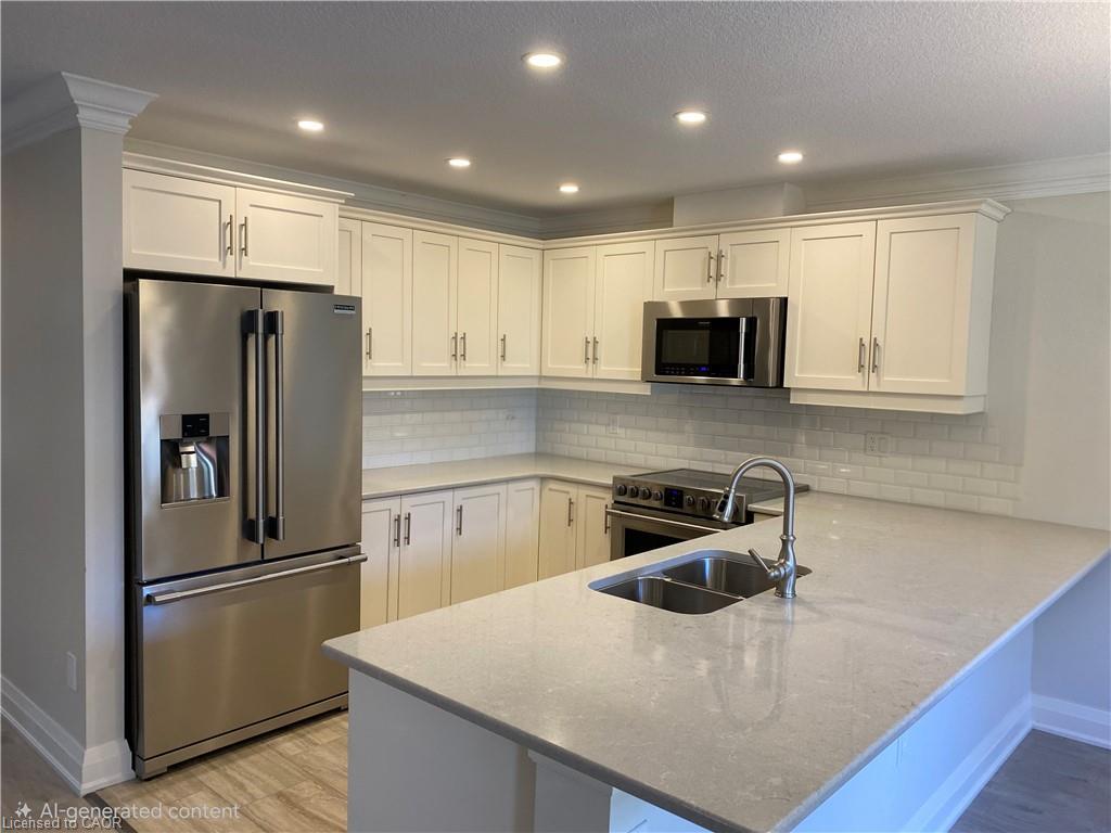 21 Bishop Sherlock Lane, Hamilton, ON - Indoor Photo Showing Kitchen With Stainless Steel Kitchen With Double Sink