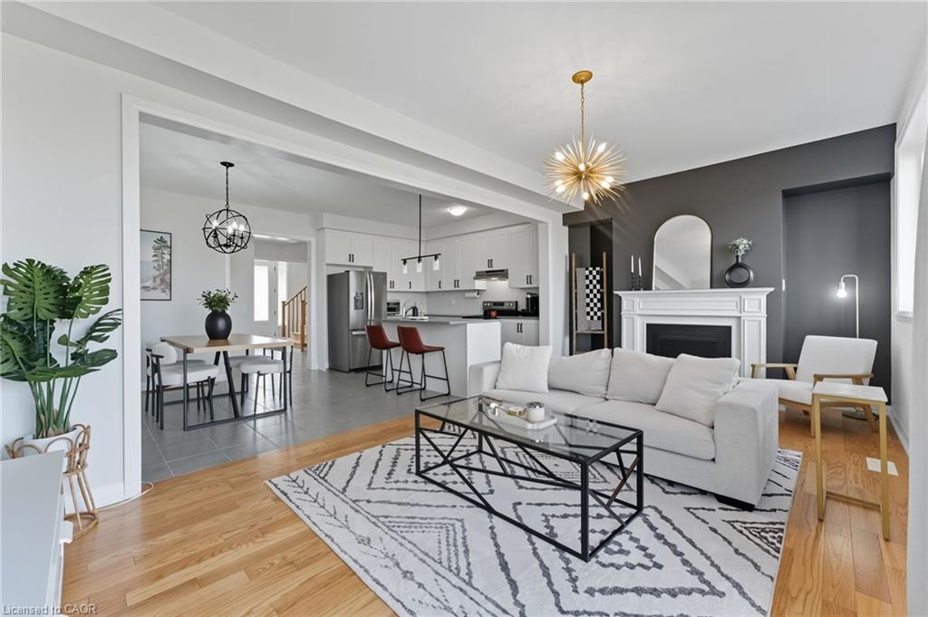872 Sobeski Avenue, Woodstock, ON - Indoor Photo Showing Living Room With Fireplace