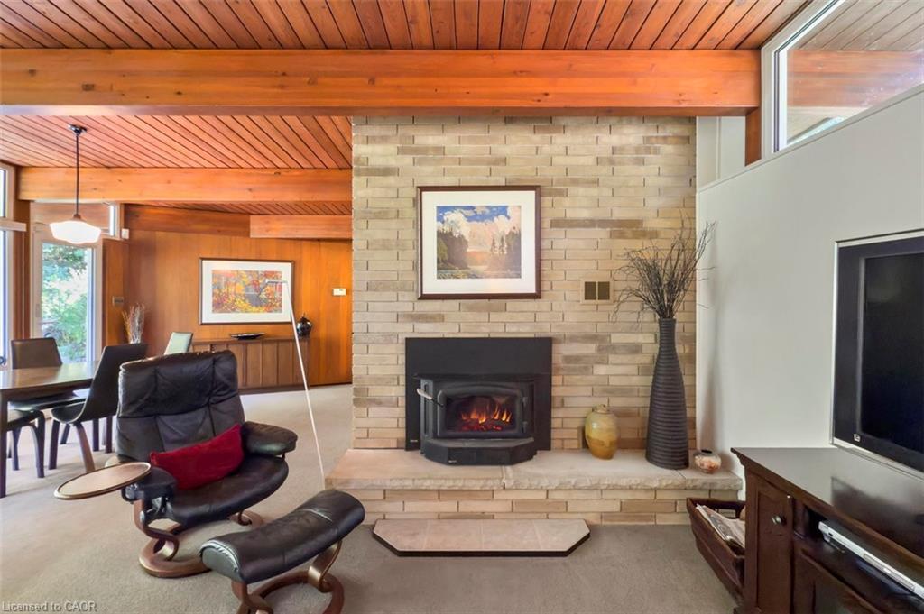 1441 Mineral Springs Road, Hamilton, ON - Indoor Photo Showing Other Room With Fireplace