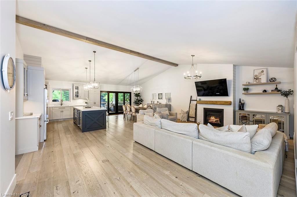 2560 2 Side Road, Burlington, ON - Indoor Photo Showing Living Room With Fireplace