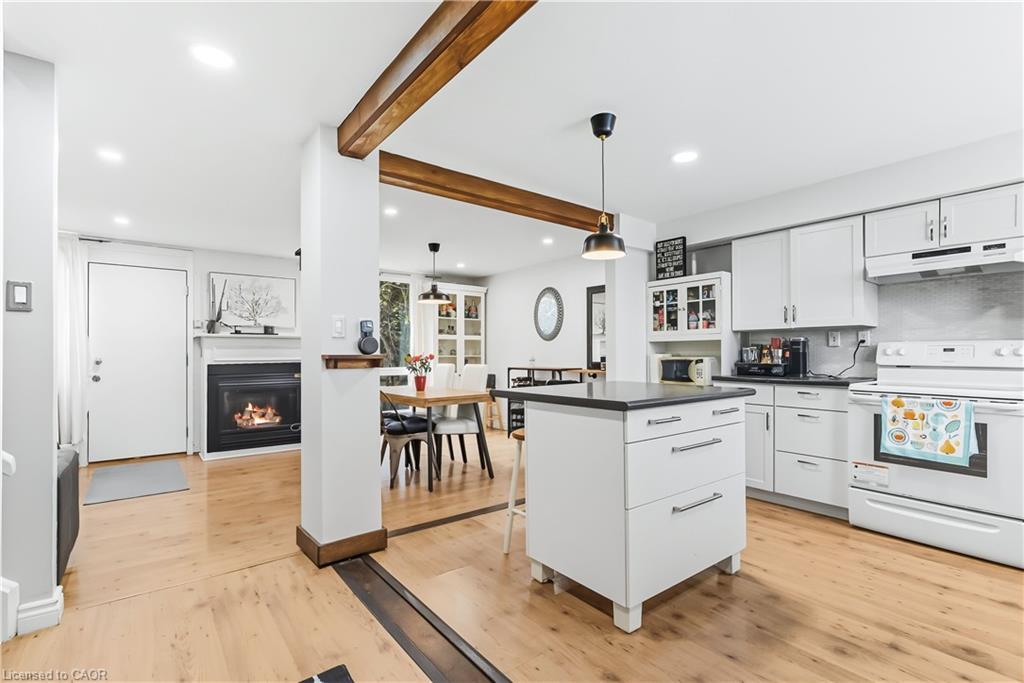 B56-25 Britten Close, Hamilton, ON - Indoor Photo Showing Kitchen With Fireplace