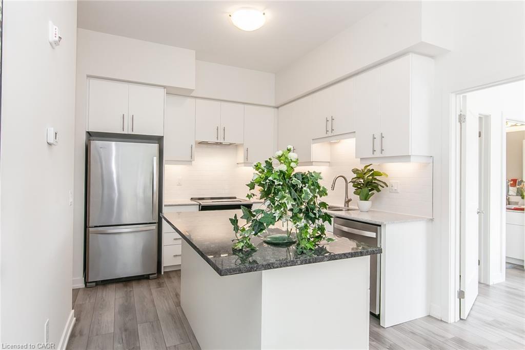 102-251 Northfield Drive E, Waterloo, ON - Indoor Photo Showing Kitchen With Stainless Steel Kitchen With Upgraded Kitchen