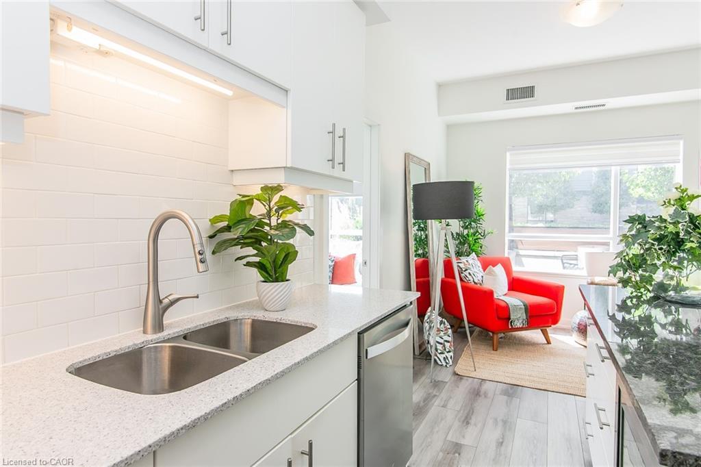 102-251 Northfield Drive E, Waterloo, ON - Indoor Photo Showing Kitchen With Double Sink