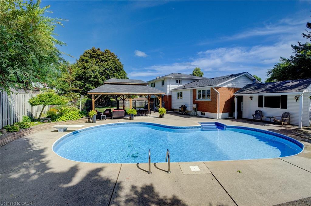 298 Creighton Court, Waterloo, ON - Outdoor With In Ground Pool With Deck Patio Veranda With Backyard With Exterior