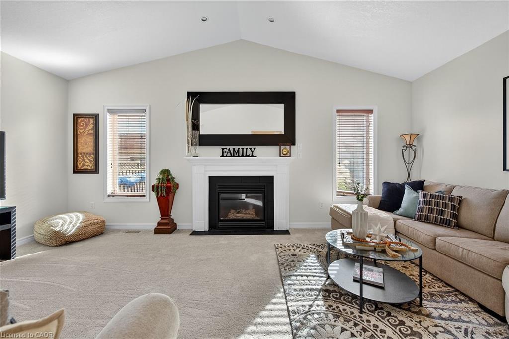 133 Eringate Drive, Stoney Creek, ON - Indoor Photo Showing Living Room With Fireplace