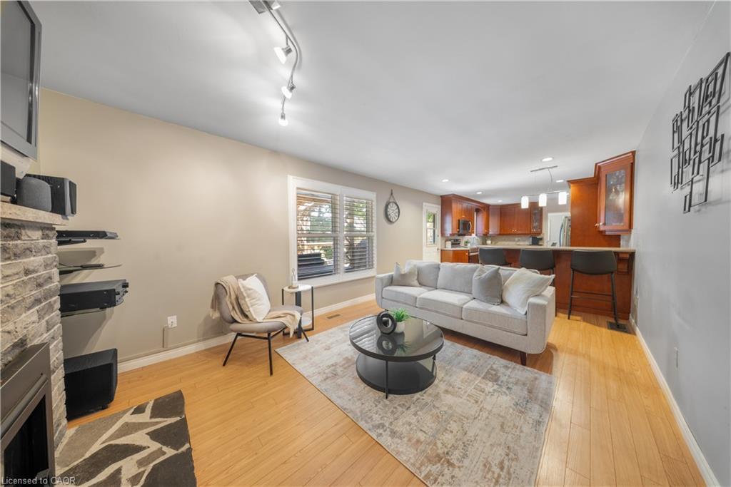 54 Pathfinder Crescent, Kitchener, ON - Indoor Photo Showing Living Room With Fireplace