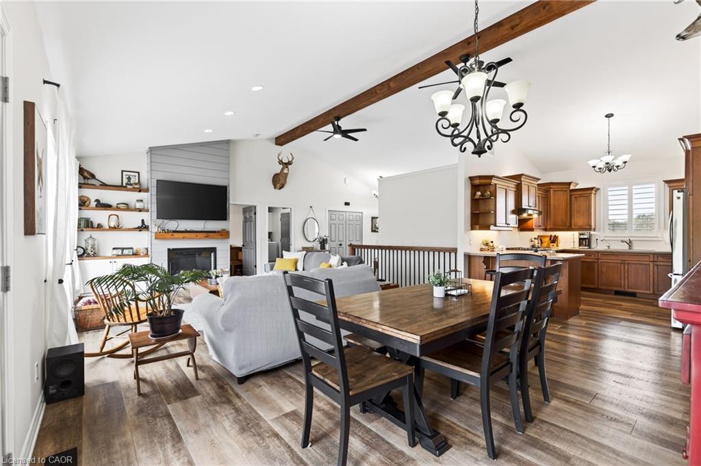 849 River Road, Fenwick, ON - Indoor Photo Showing Dining Room With Fireplace