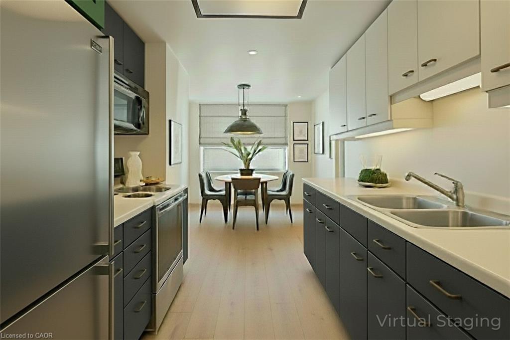 410-430 Pearl Street, Burlington, ON - Indoor Photo Showing Kitchen With Double Sink