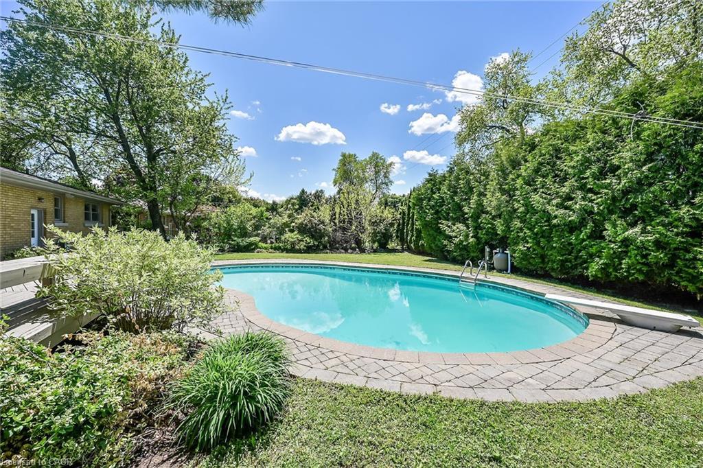 128 Oneida Boulevard, Ancaster, ON - Outdoor With In Ground Pool With Deck Patio Veranda With Backyard