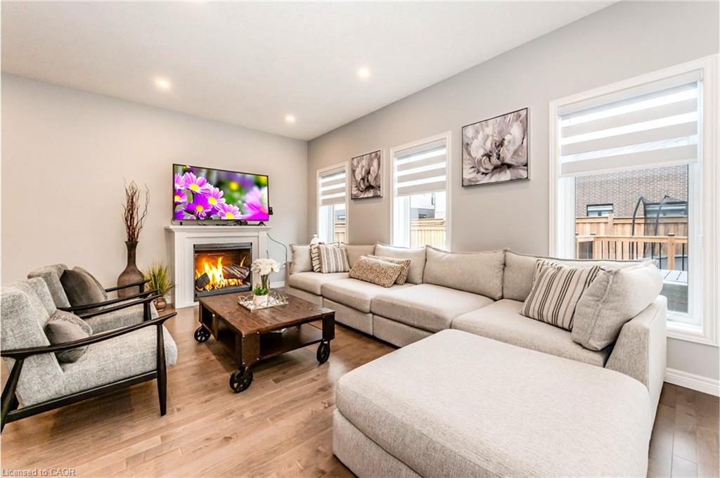 55 Spachman Street, Kitchener, ON - Indoor Photo Showing Living Room With Fireplace