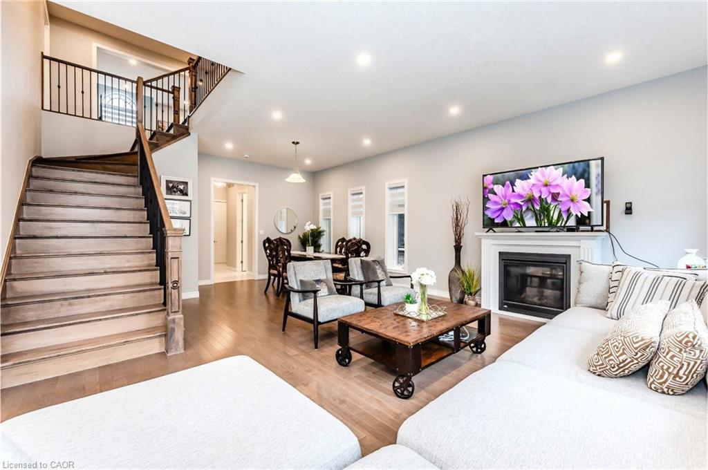 55 Spachman Street, Kitchener, ON - Indoor Photo Showing Living Room With Fireplace