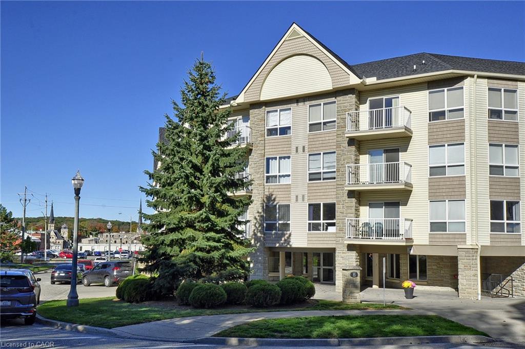 302-8 Harris Street, Cambridge, ON - Outdoor With Balcony With Facade