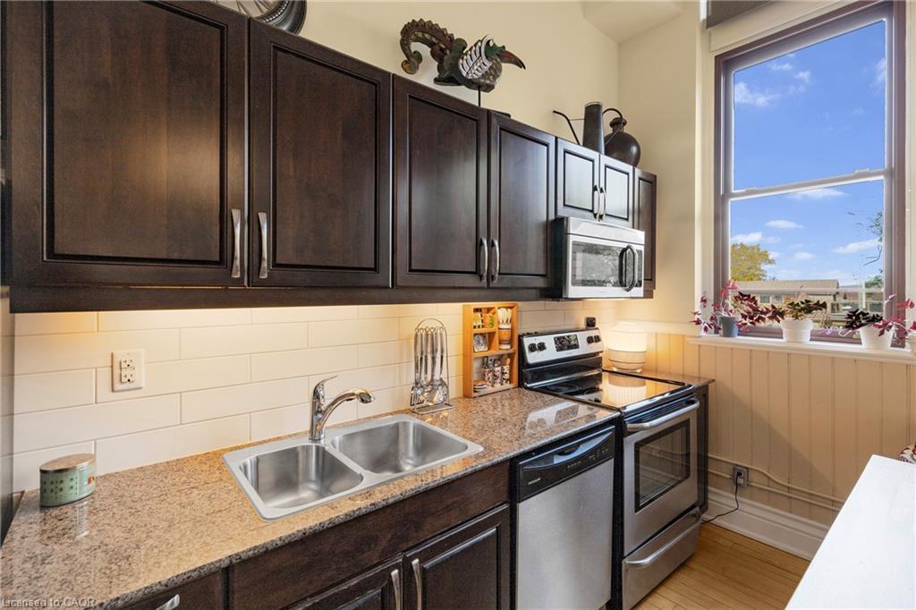 304-200 Stinson Street, Hamilton, ON - Indoor Photo Showing Kitchen With Double Sink With Upgraded Kitchen