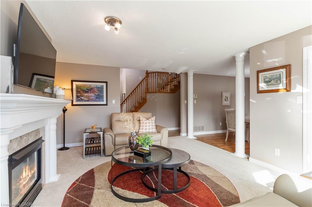 518 Sandcherry Drive, Burlington, ON - Indoor Photo Showing Living Room With Fireplace