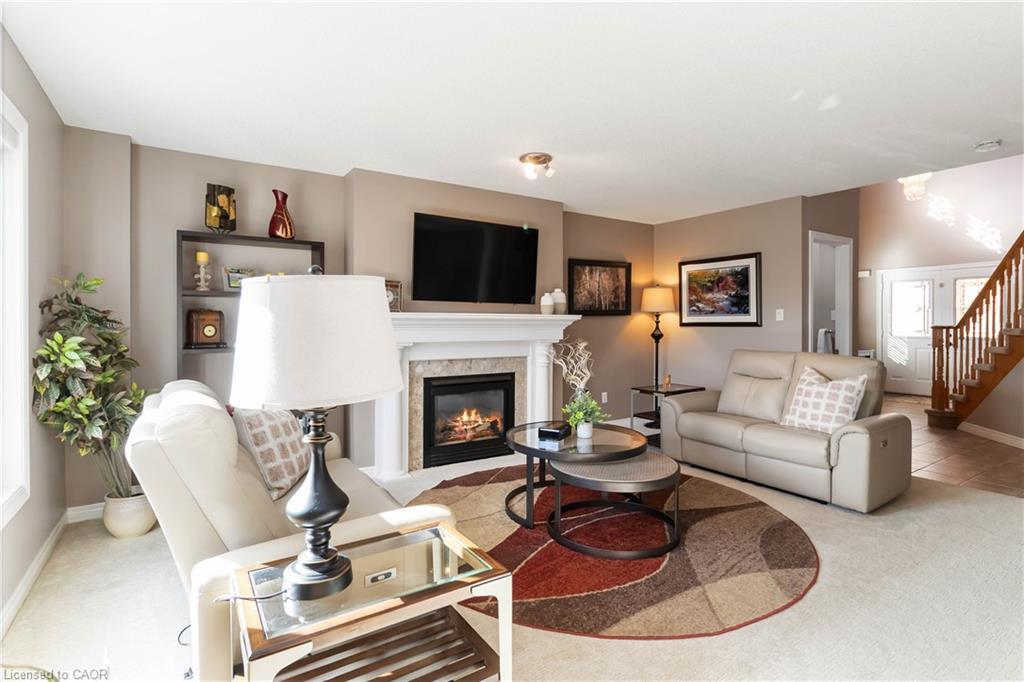 518 Sandcherry Drive, Burlington, ON - Indoor Photo Showing Living Room With Fireplace