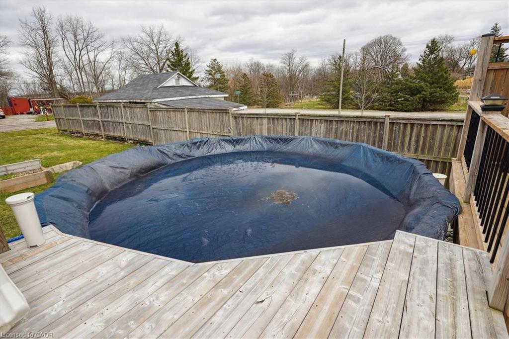 5117 Canborough Road, Wellandport, ON - Outdoor With Above Ground Pool With Deck Patio Veranda With Backyard