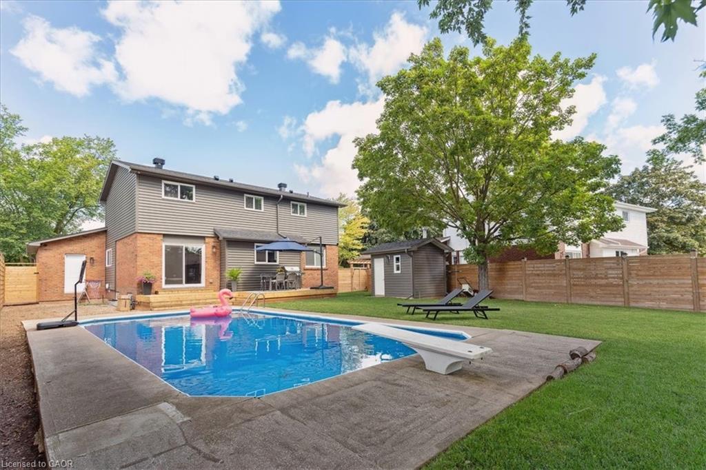 42 Hillside Drive, Georgetown, ON - Outdoor With In Ground Pool With Deck Patio Veranda With Backyard