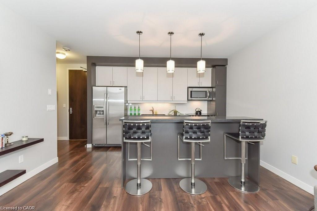 307-191 King Street S, Waterloo, ON - Indoor Photo Showing Kitchen With Stainless Steel Kitchen With Upgraded Kitchen
