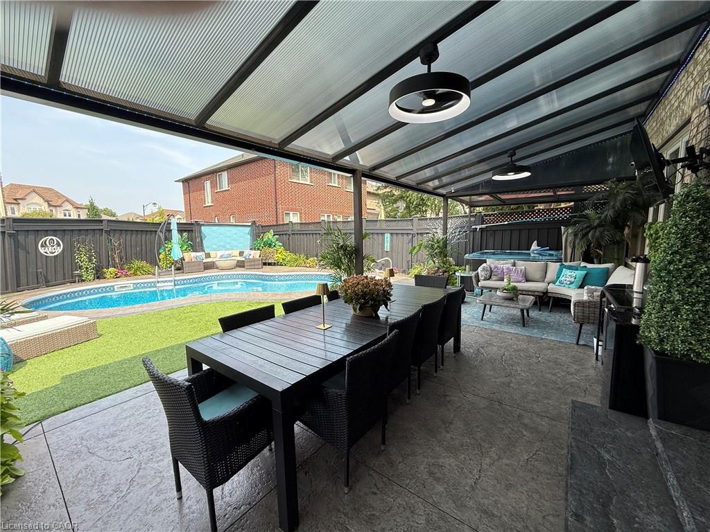 11 Donatello Court, Hamilton, ON - Outdoor With In Ground Pool With Deck Patio Veranda With Exterior