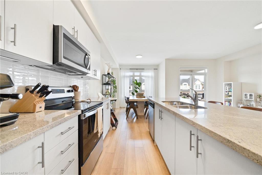 144 Sonoma Lane, Hamilton, ON - Indoor Photo Showing Kitchen With Double Sink
