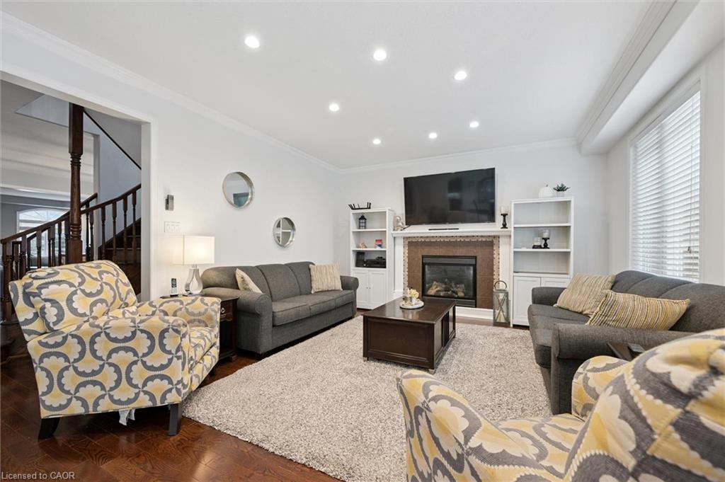 305 Pine Valley Drive, Kitchener, ON - Indoor Photo Showing Living Room With Fireplace