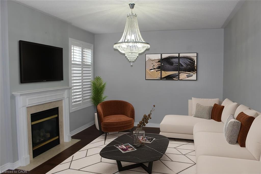 2128 Blackforest Crescent, Oakville, ON - Indoor Photo Showing Living Room With Fireplace