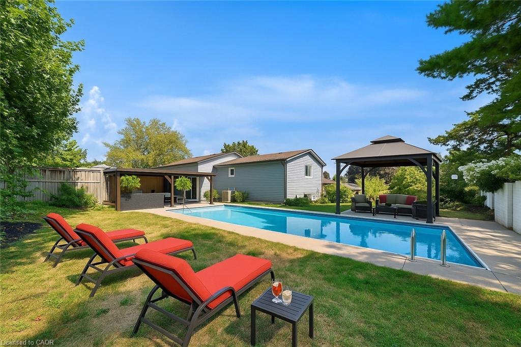 23 Bismark Drive, Cambridge, ON - Outdoor With In Ground Pool With Backyard