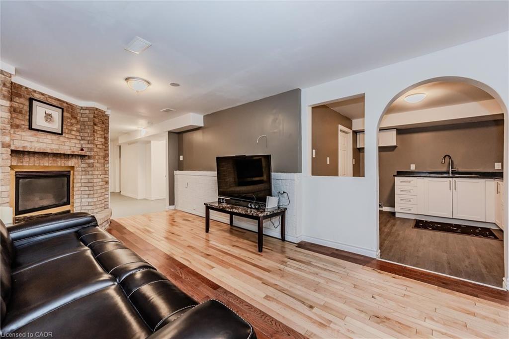 46 Roberts Crescent, Kitchener, ON - Indoor Photo Showing Living Room With Fireplace