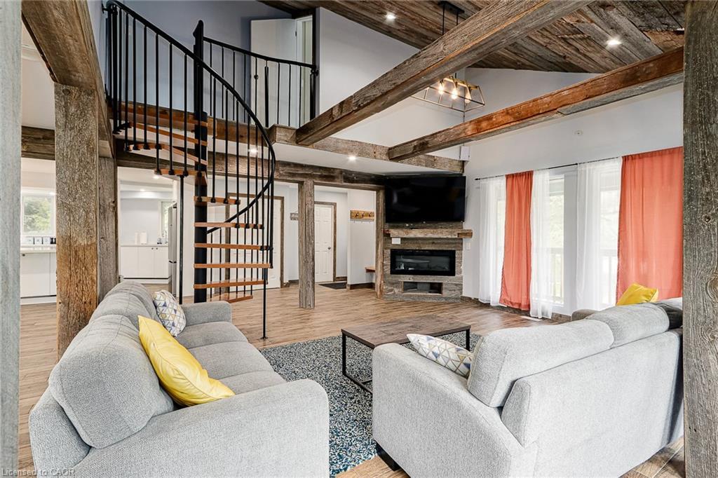 112 Nordic Road, Ravenna, ON - Indoor With Fireplace