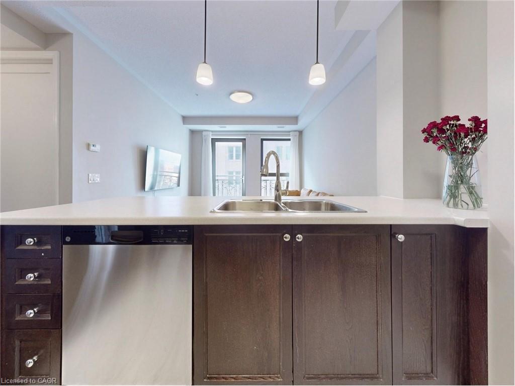 606-112 King Street E, Hamilton, ON - Indoor Photo Showing Kitchen With Double Sink