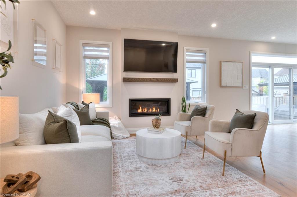 231 Forest Creek Drive, Kitchener, ON - Indoor Photo Showing Living Room With Fireplace