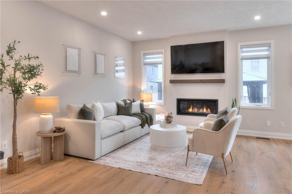 231 Forest Creek Drive, Kitchener, ON - Indoor Photo Showing Living Room With Fireplace