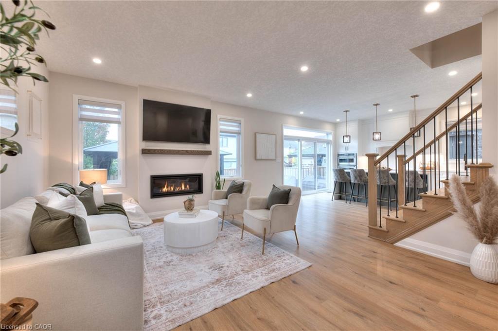 231 Forest Creek Drive, Kitchener, ON - Indoor Photo Showing Living Room With Fireplace