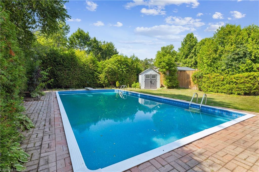 532 Elwood Road, Burlington, ON - Outdoor With In Ground Pool With Backyard