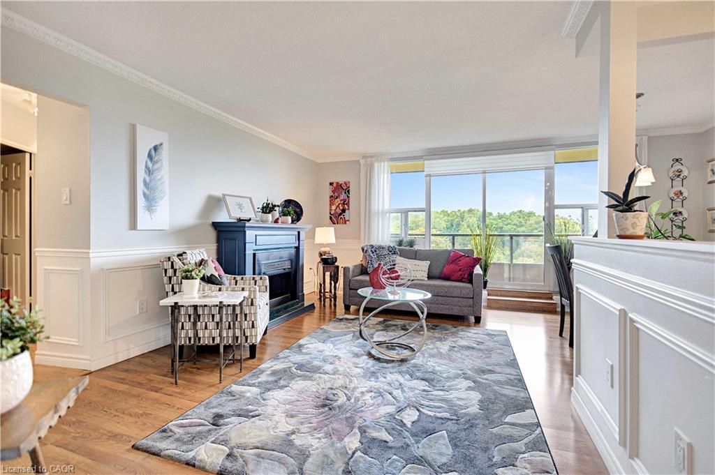 1401-1968 Main Street W, Hamilton, ON - Indoor Photo Showing Living Room With Fireplace