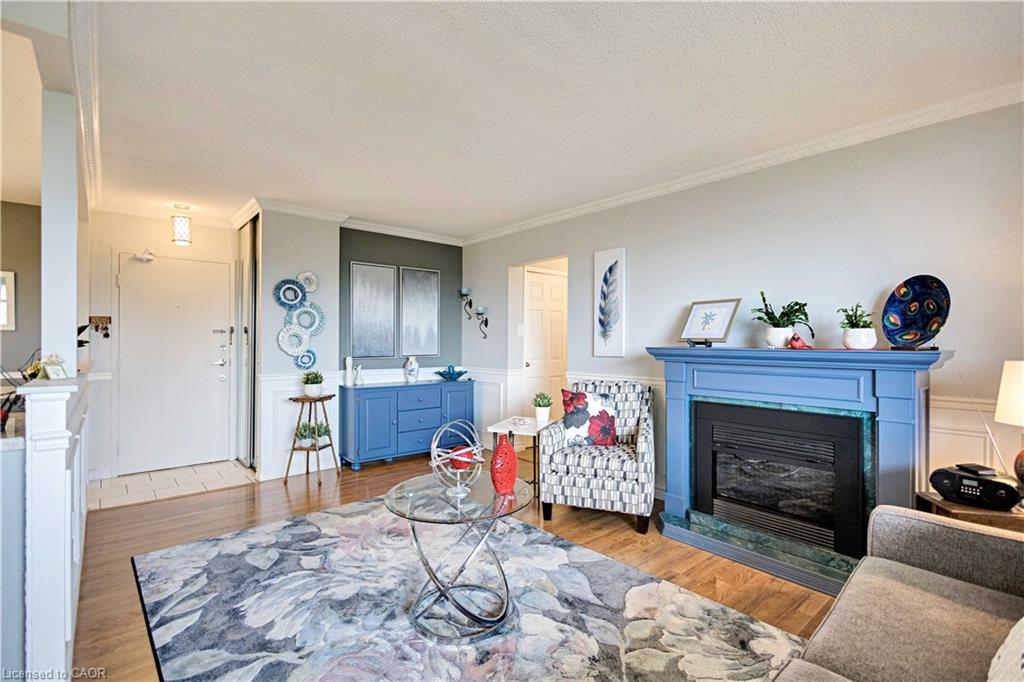 1401-1968 Main Street W, Hamilton, ON - Indoor Photo Showing Living Room With Fireplace