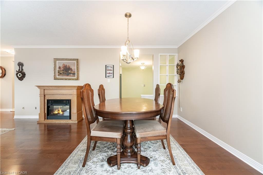 1602-190 Hespeler Road, Cambridge, ON - Indoor Photo Showing Dining Room With Fireplace