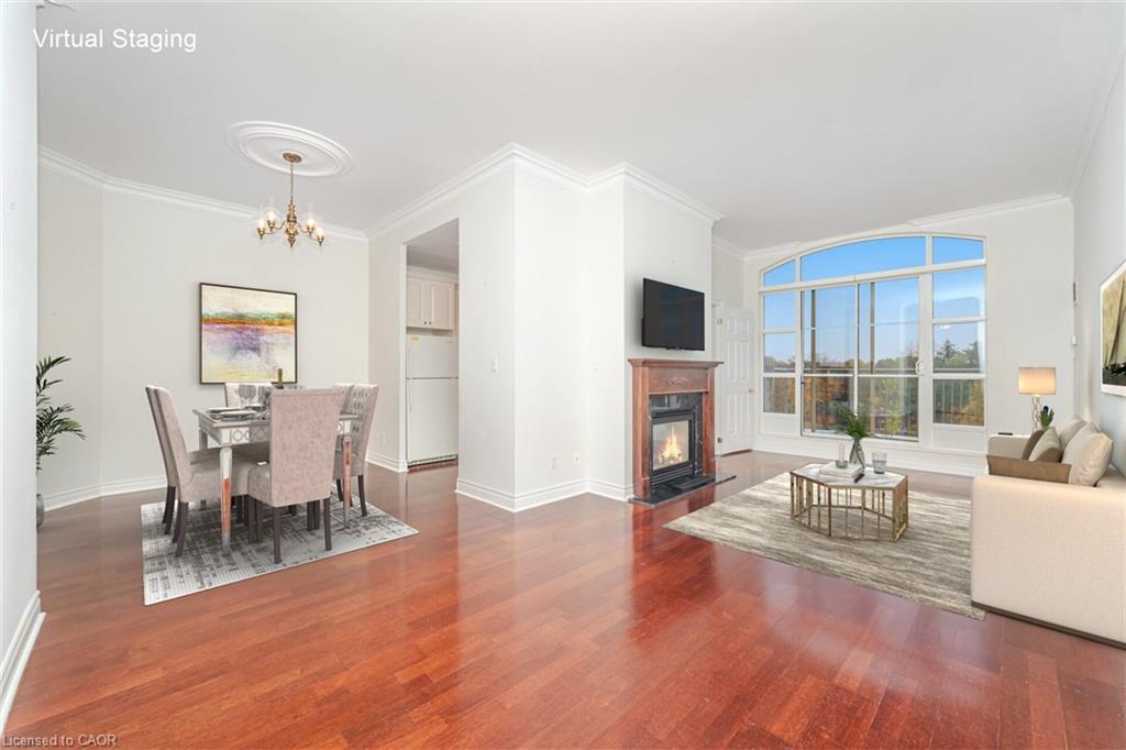 Ph07-3085 Bloor Street W, Etobicoke, ON - Indoor Photo Showing Living Room With Fireplace