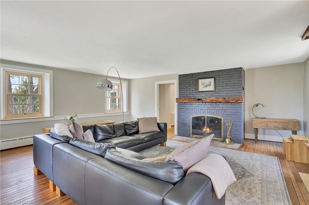 17 The Kirksway, Kitchener, ON - Indoor Photo Showing Living Room With Fireplace