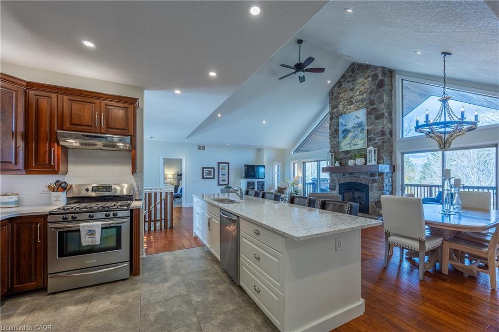 15 Silver Shadow Way, Port Dover, ON - Indoor Photo Showing Kitchen With Fireplace