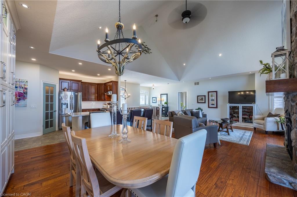 15 Silver Shadow Way, Port Dover, ON - Indoor Photo Showing Dining Room With Fireplace