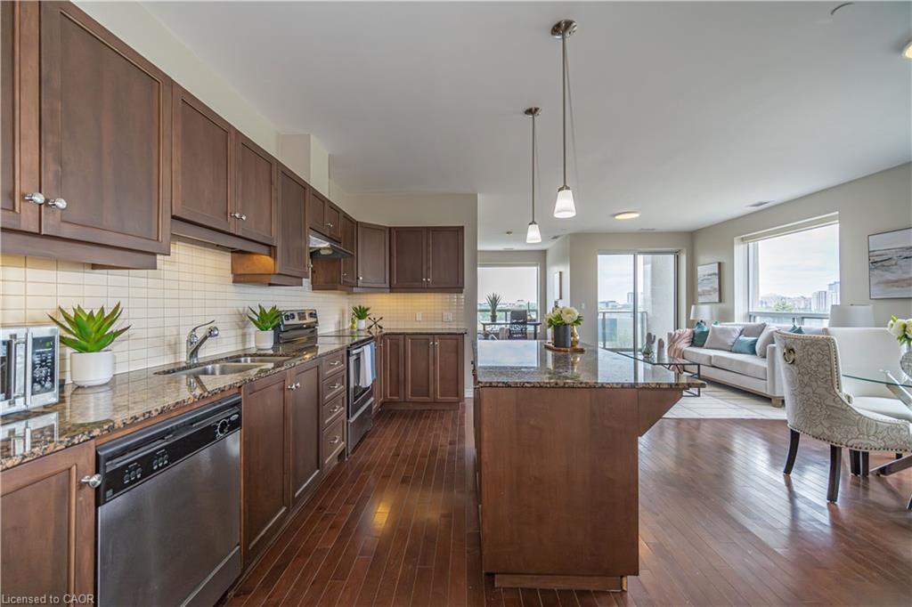 501-223 Erb Street W, Waterloo, ON - Indoor Photo Showing Kitchen With Double Sink