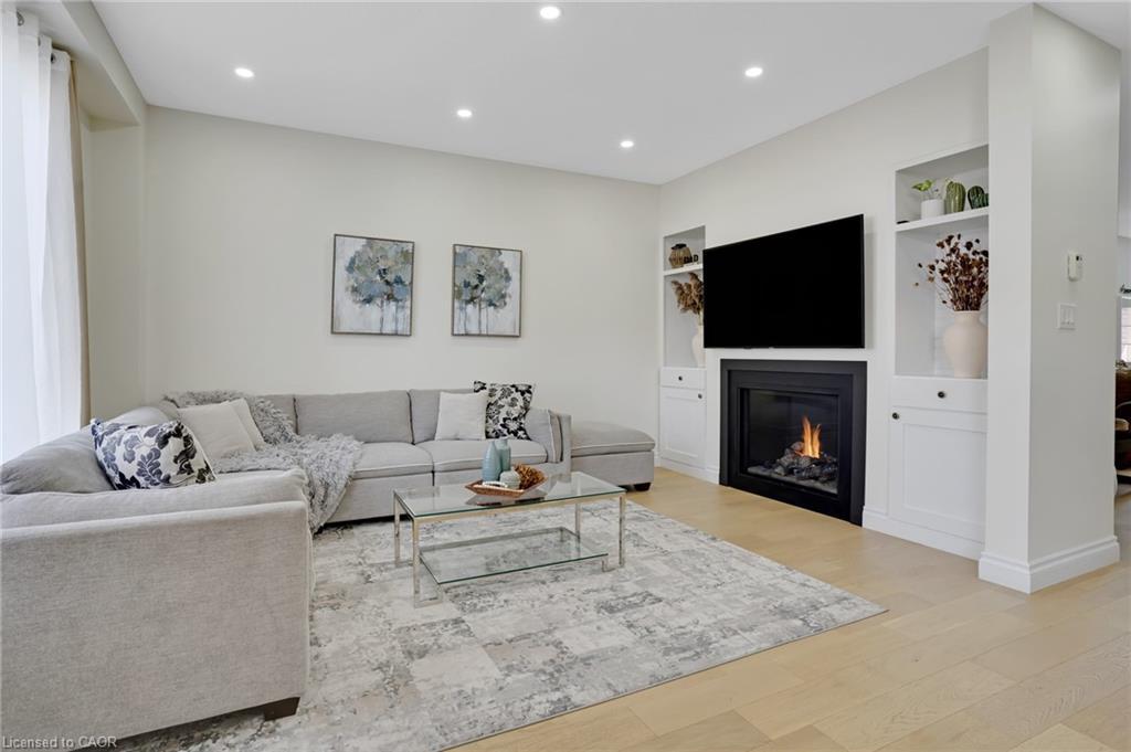 46 Stillwater Street, Kitchener, ON - Indoor Photo Showing Living Room With Fireplace