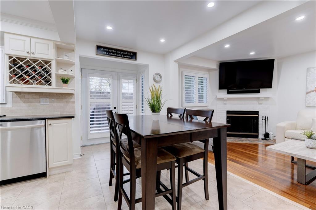 2197 Donald Road, Burlington, ON - Indoor Photo Showing Dining Room With Fireplace