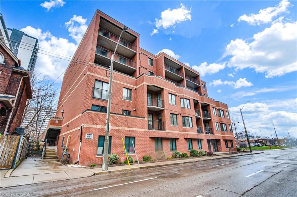 401-47 Caroline Street N, Hamilton, ON - Outdoor With Balcony With Facade