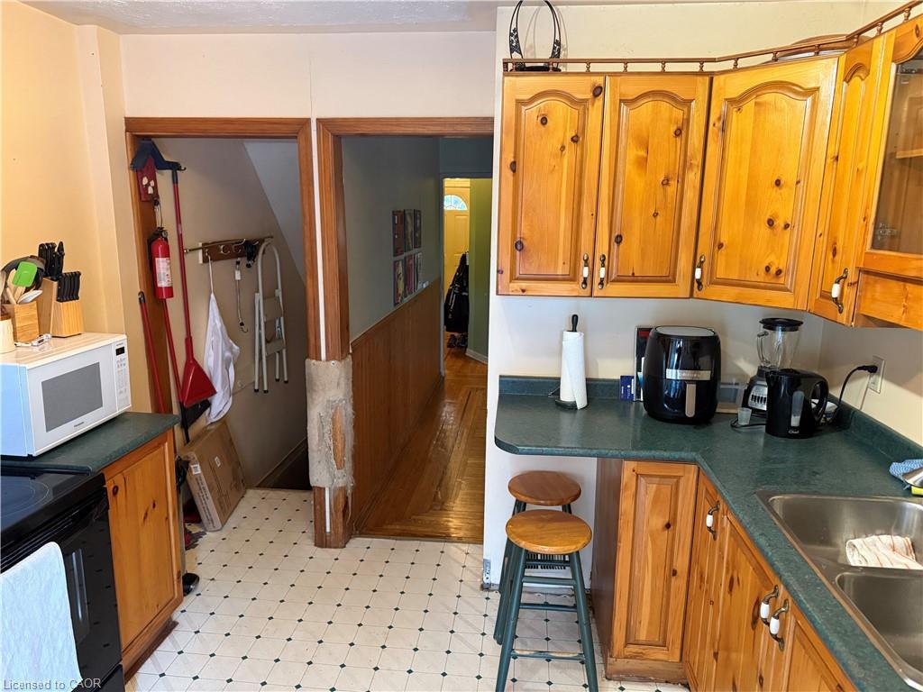 205 Locke Street N, Hamilton, ON - Indoor Photo Showing Kitchen With Double Sink
